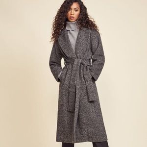 Reformation Gray Belted Coat